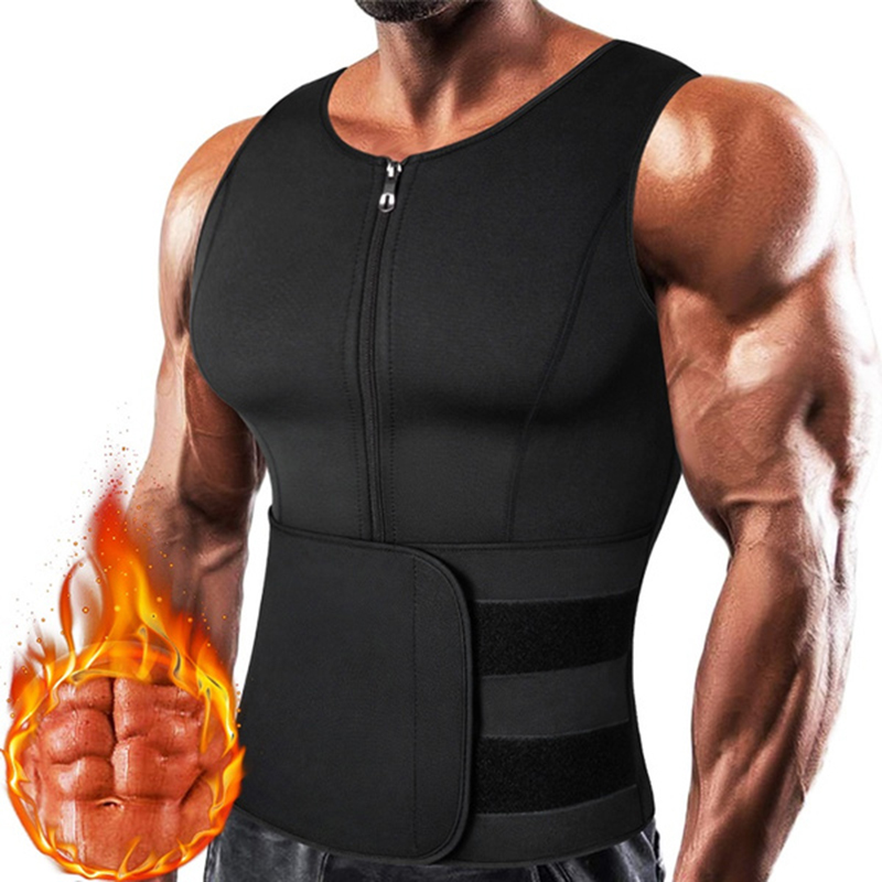 Homens neoprene sauna zíper ci - Crossfit Weight Vest avaliação e preço