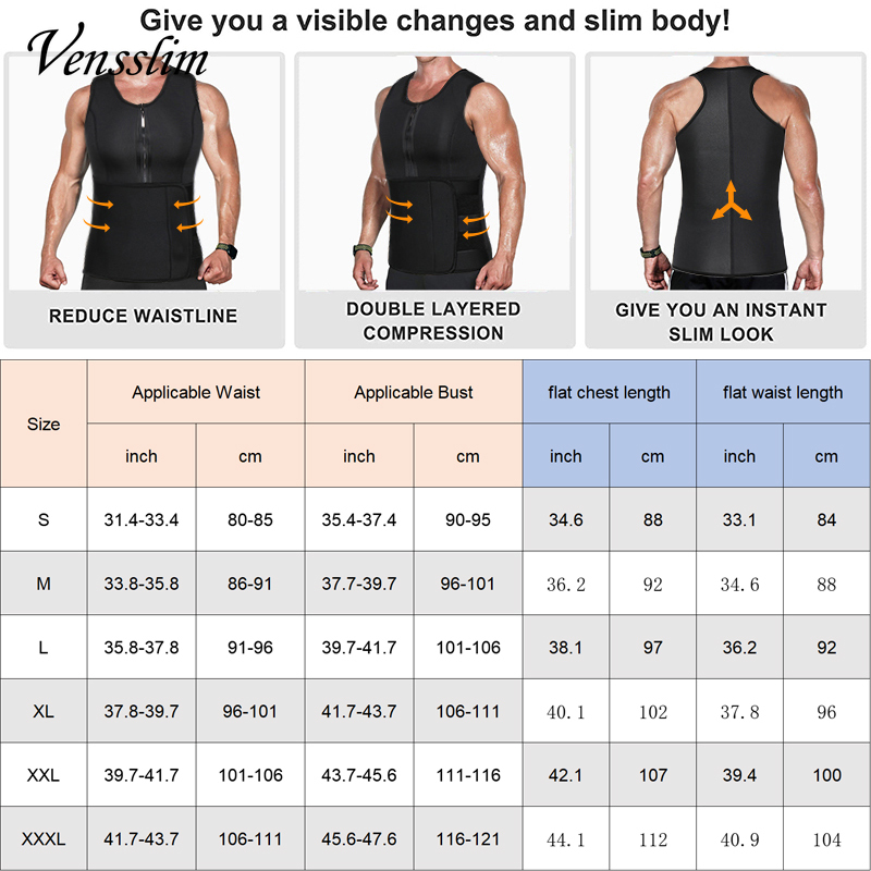 Homens neoprene sauna zíper ci - Crossfit Weight Vest avaliação e preço